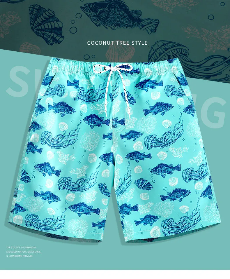 Men's Plus Size Beach Hawaiian Swimming Shorts