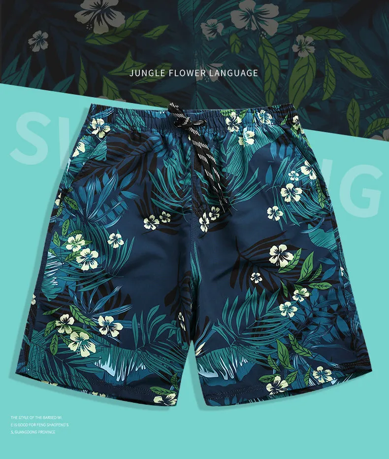 Men's Plus Size Beach Hawaiian Swimming Shorts