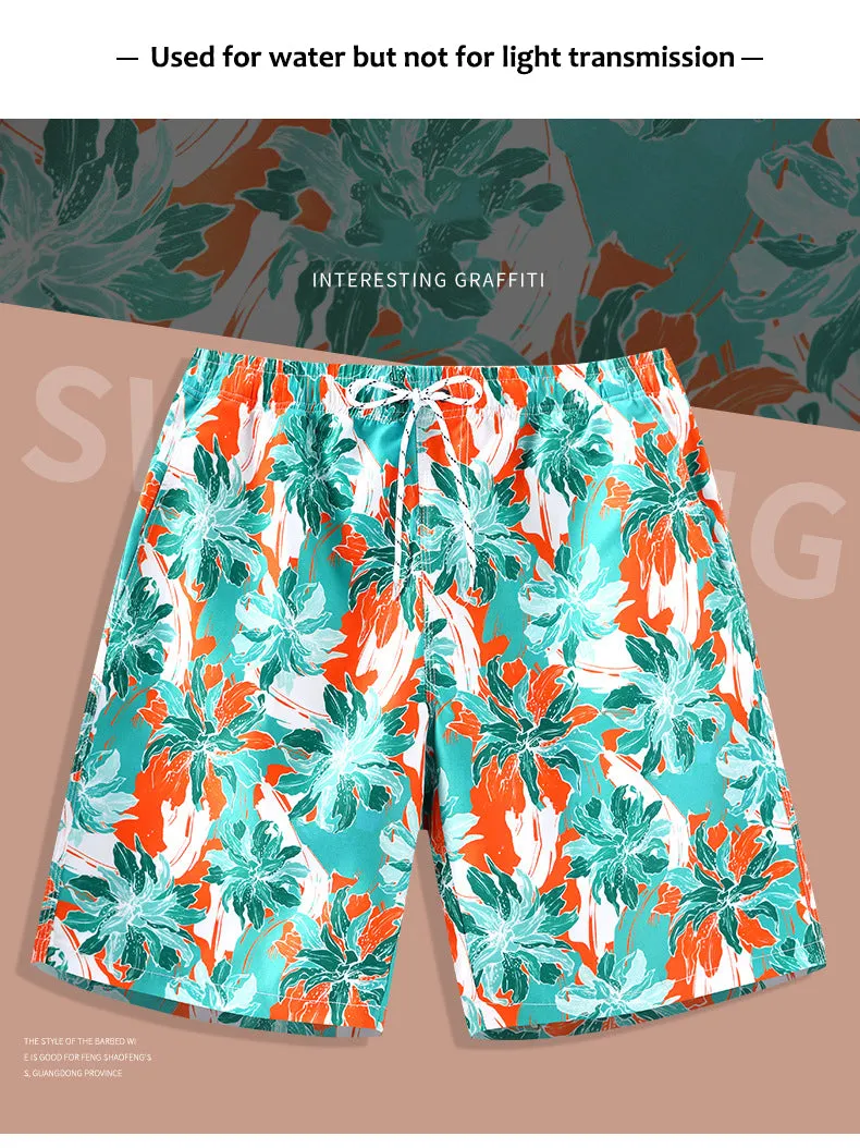 Men's Plus Size Beach Hawaiian Swimming Shorts