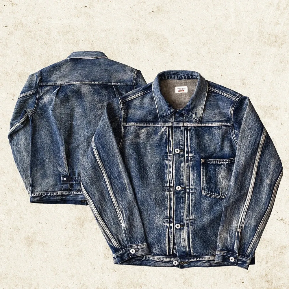 Men's Type I Denim Jacket - Washed Distressed Cowboy Western Style