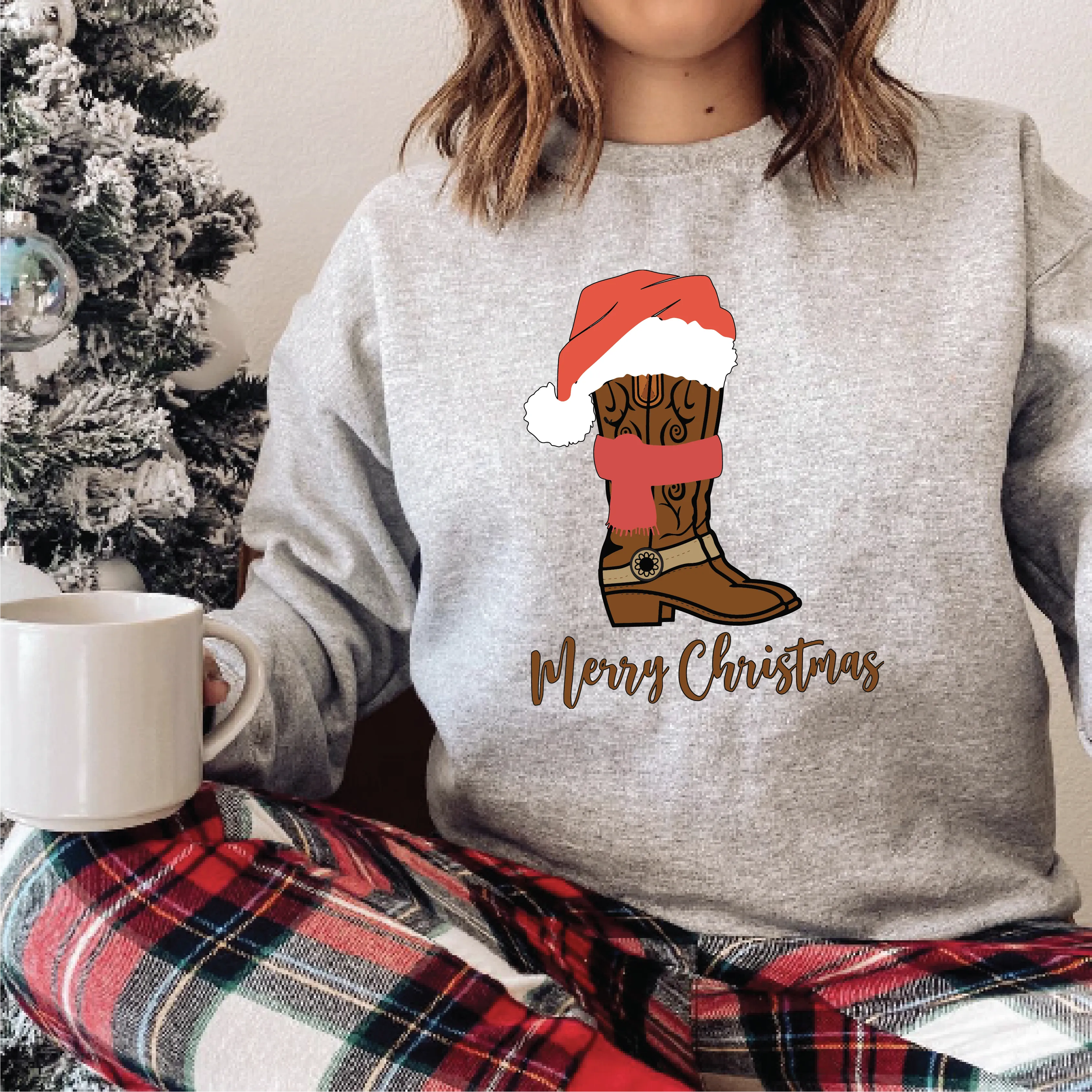 Merry Christmas Boot Sweatshirts