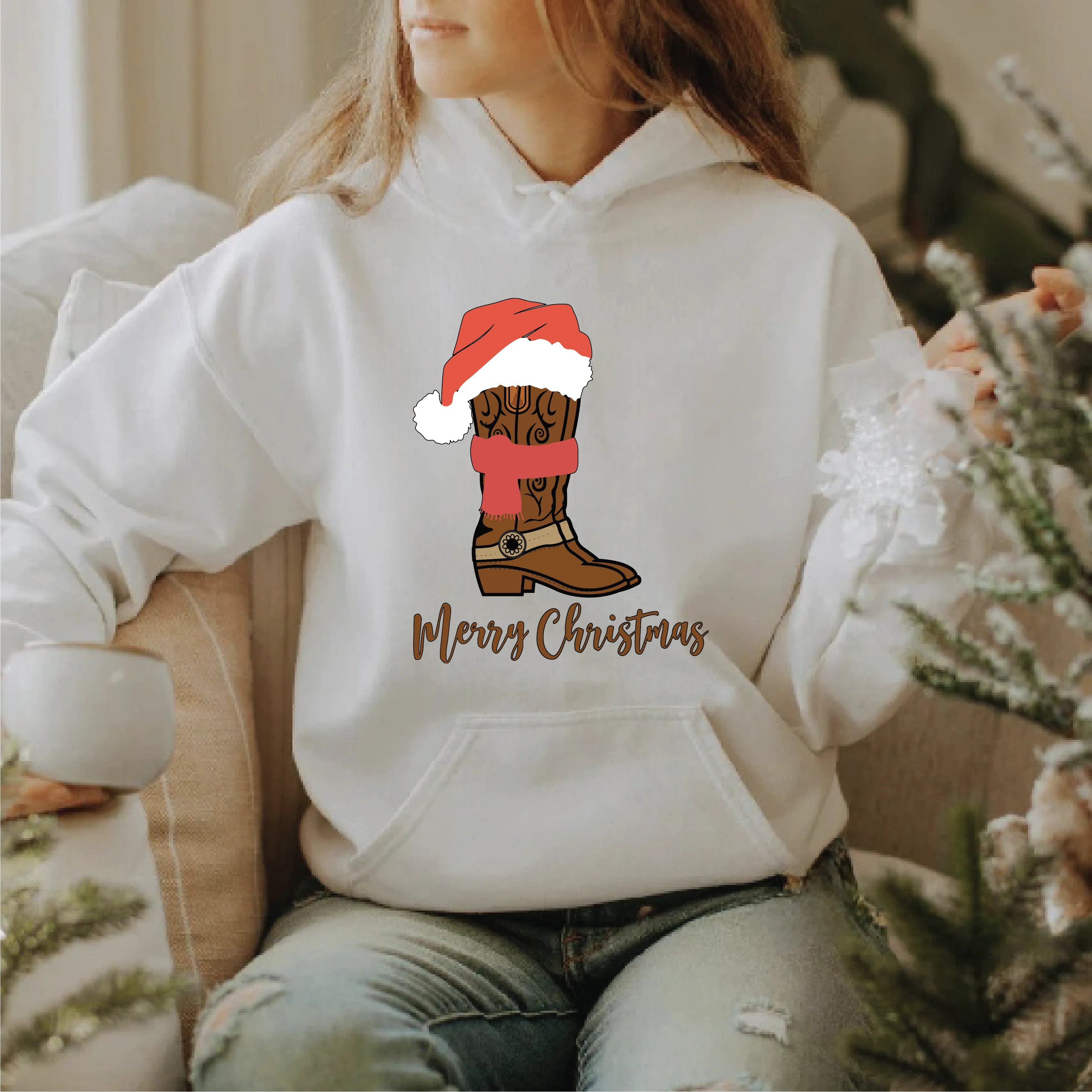 Merry Christmas Boot Sweatshirts