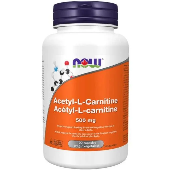 NOW Acetyl-L-Carnitine 500mg 100 Veggie Caps