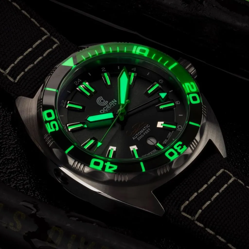 Ocean Crawler Core Diver GMT (Black/Green) LE - 600m Swiss&nbsp;Mvmt (Regulated)