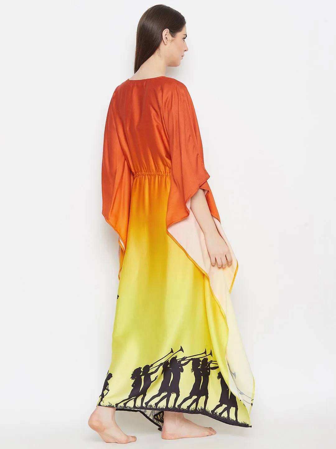 ORANGE OMBRE LOUNGEWEAR KAFTAN (Final Sale)