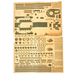 Original German WWII Unused Panzerkampfwagen II 1:20 Scale Paper Model Training Set by Dr. M. Matthiesen & Co. dated 1943 - 2 Build Sheets