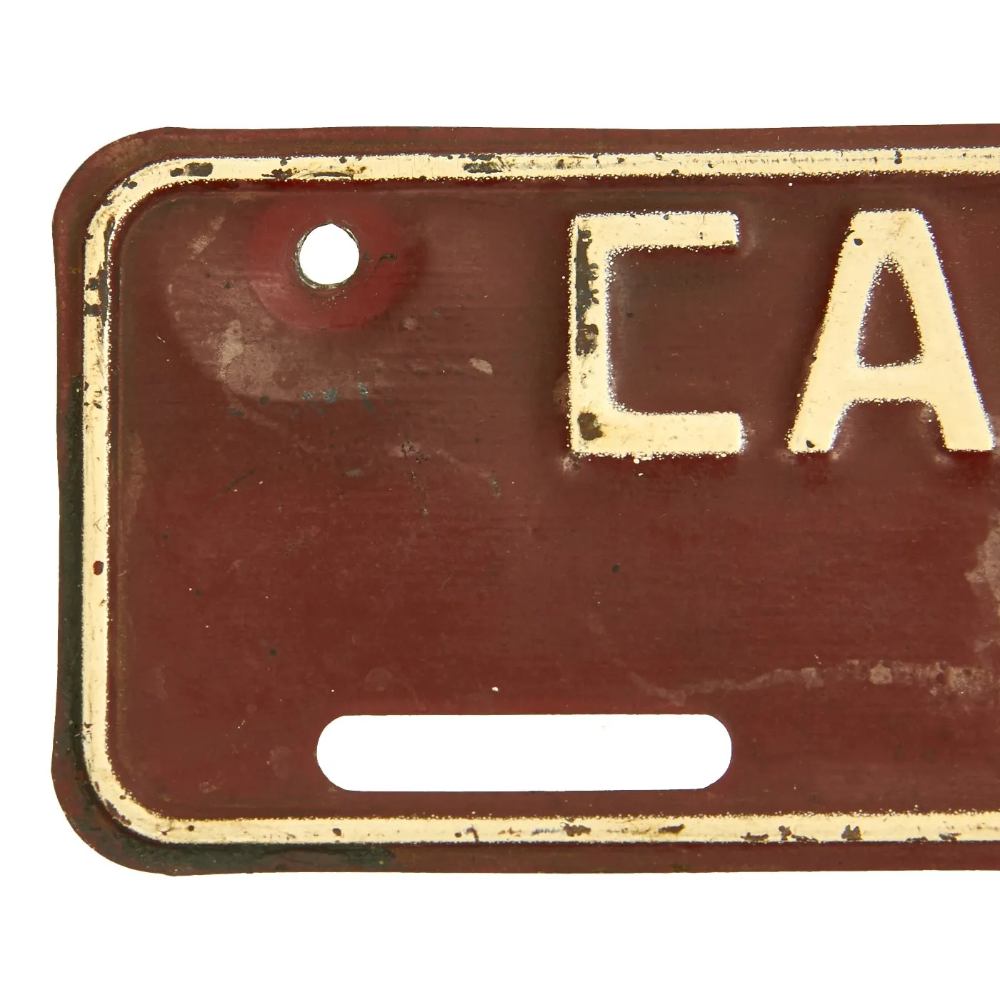 Original WWII U.S. License Plate #6319 for Camp Hood in Texas