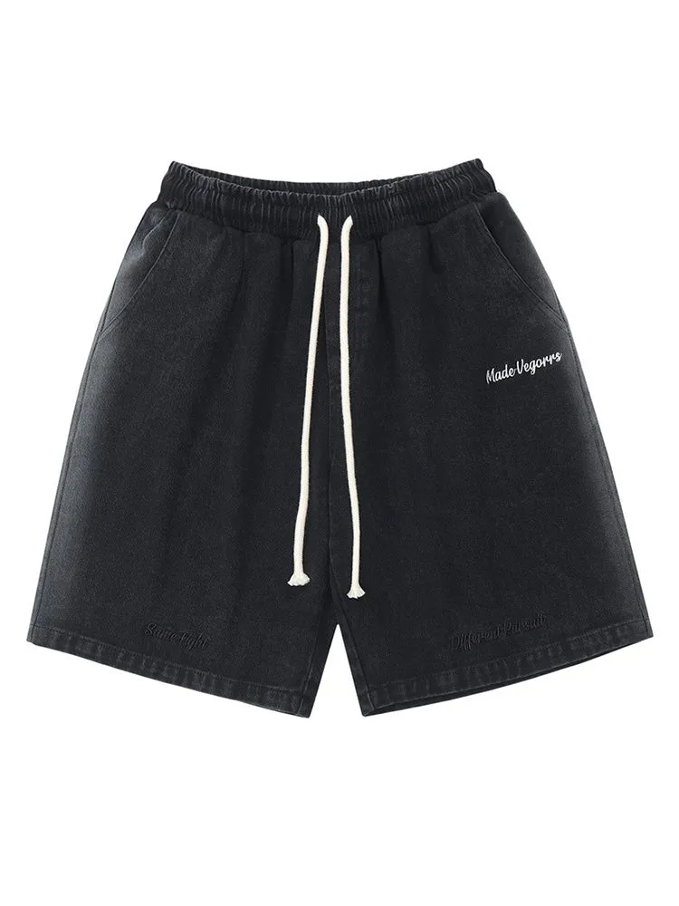 Retro Washed Drawstring Shorts