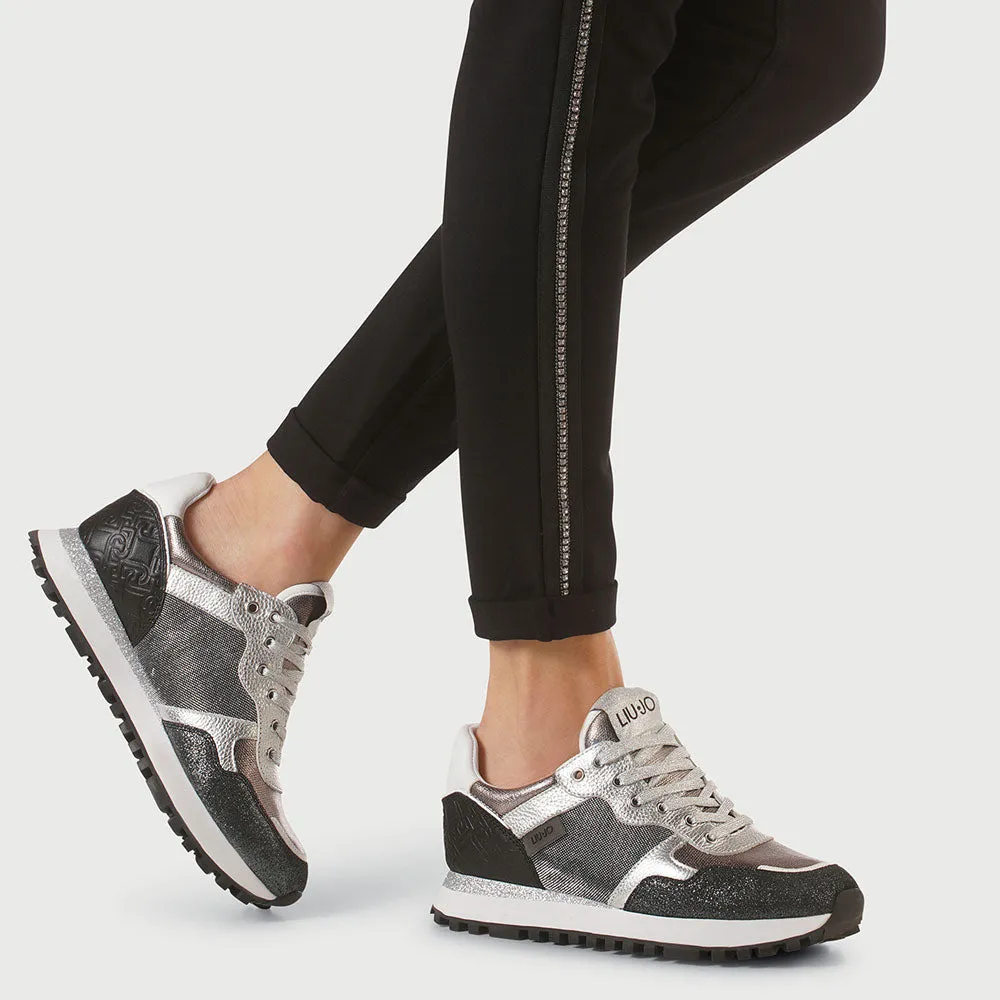 Scarpe Donna LIU JO Sneakers Running con Inserti Laminati colore Nero