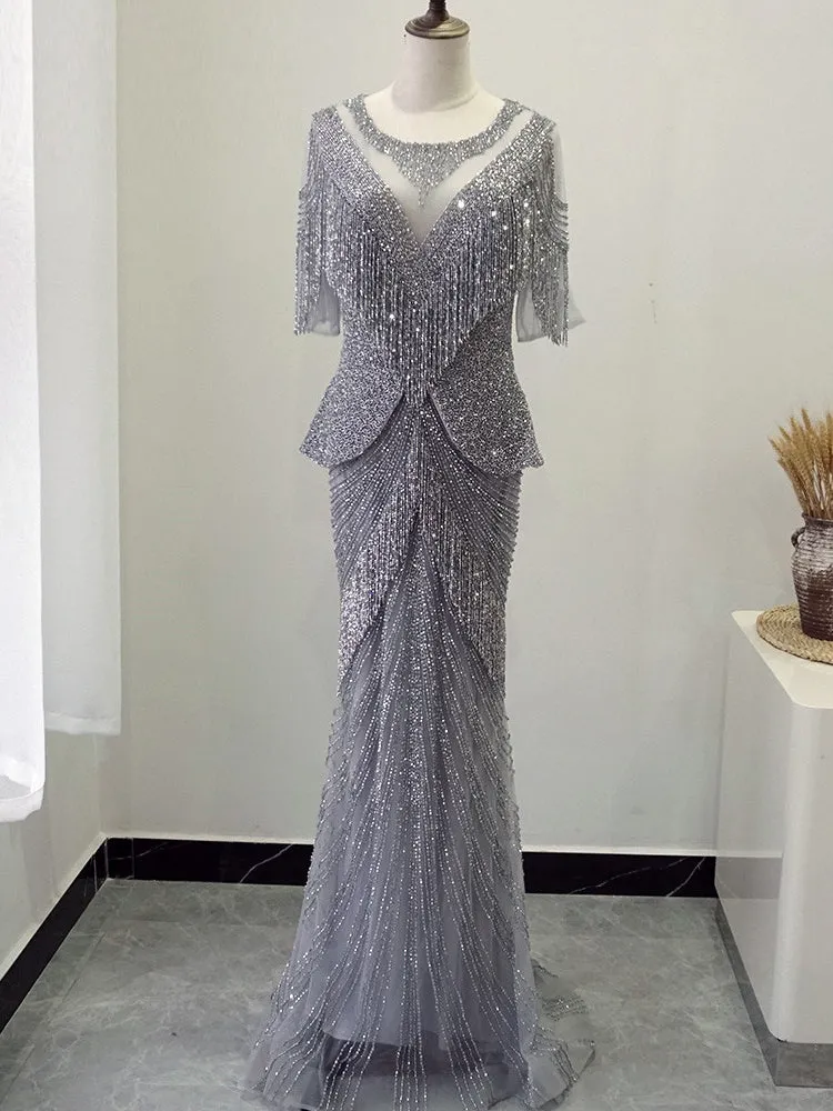 Selinadress Dubai Luxury Sparkly Long Evening Dress Formal Gowns SC093