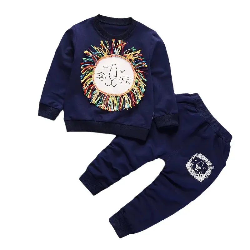 Spring Autumn Girl/Boys Shirt Pants 2Pcs Casual Tracksuit*