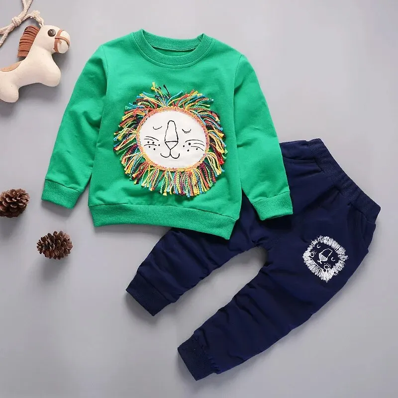 Spring Autumn Girl/Boys Shirt Pants 2Pcs Casual Tracksuit*