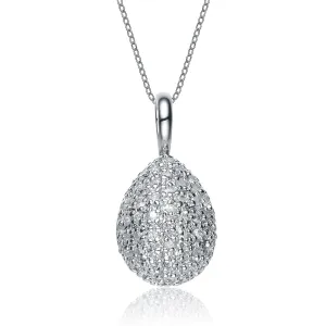 Sterling Silver Delicately Designed Teardrop Pendant