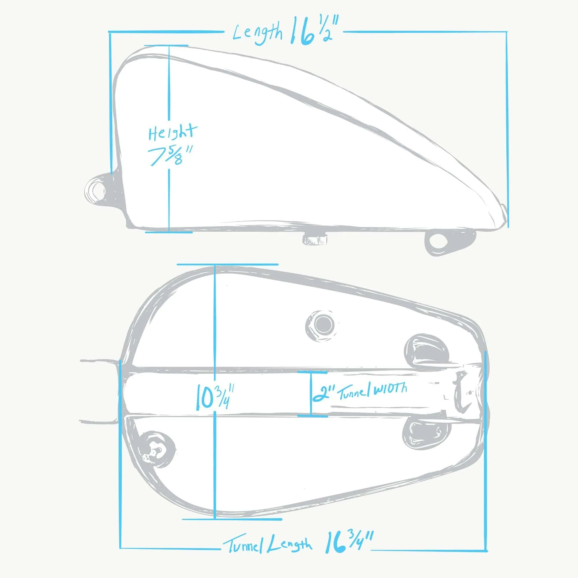 Stock Style Harley King Sportster Gas Tank 1995 - 2003 - Left Side Petcock - 2.9 gallon