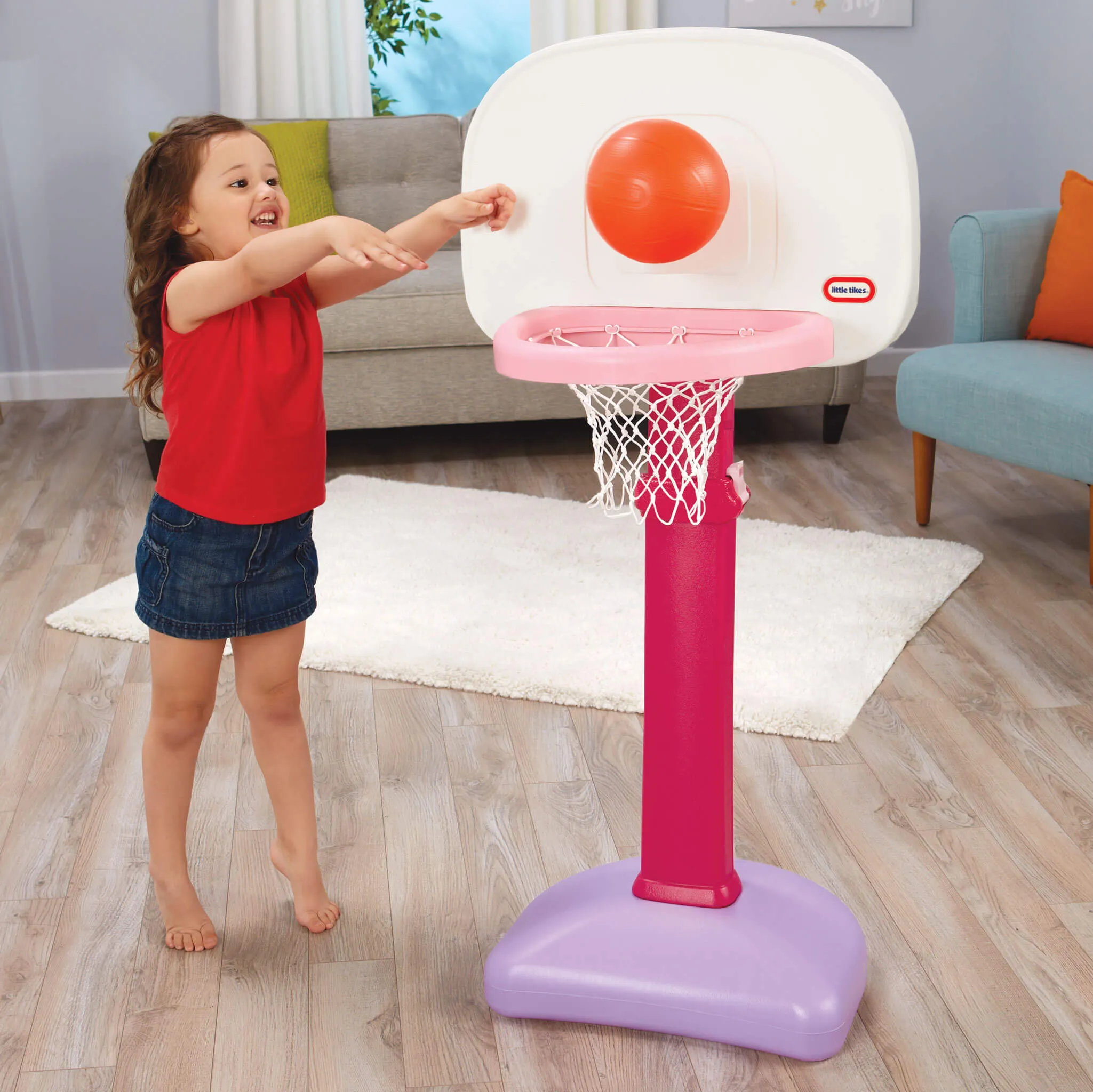 TotSports™ Easy Score Pink Basketball Set with 3 Basketballs