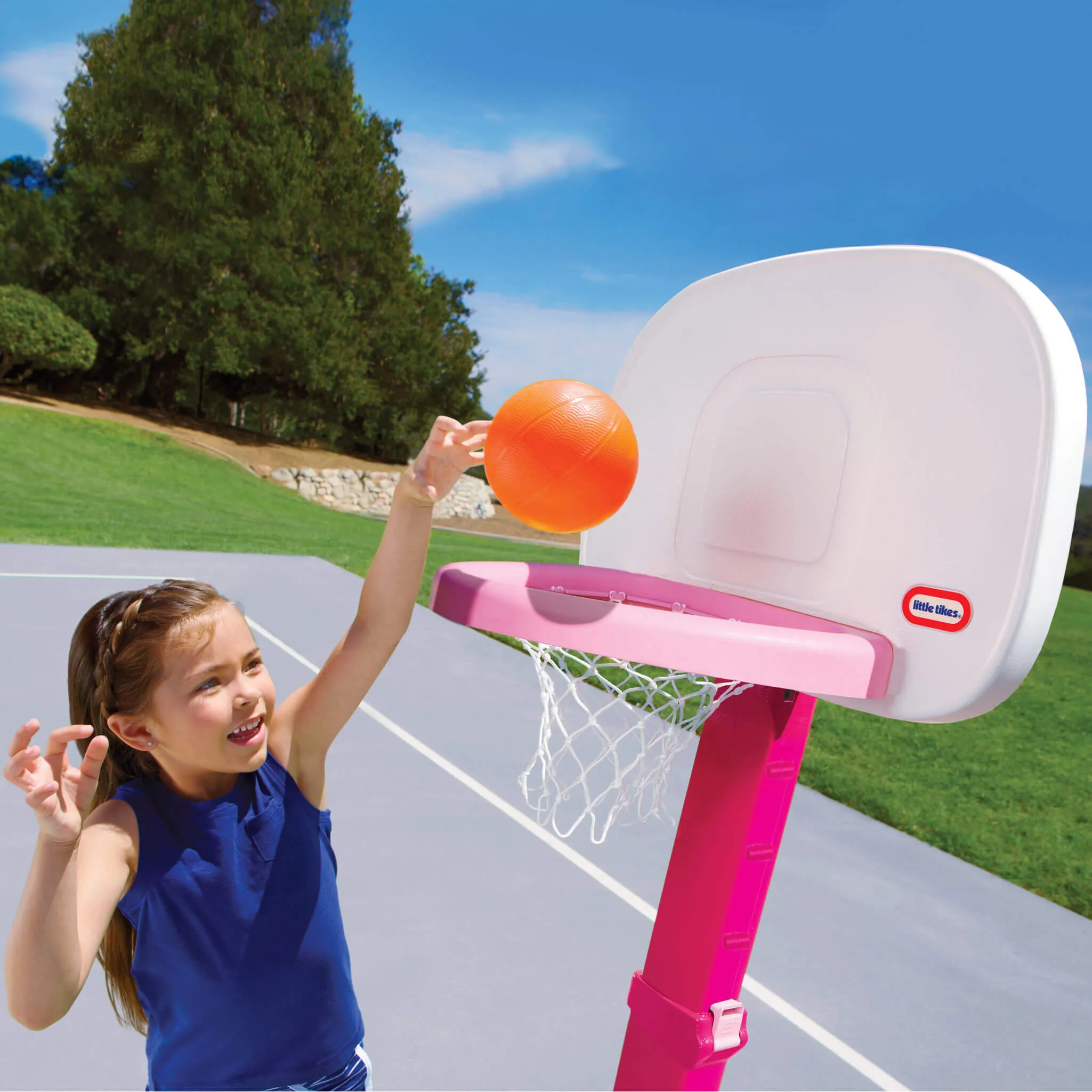 TotSports™ Easy Score Pink Basketball Set with 3 Basketballs