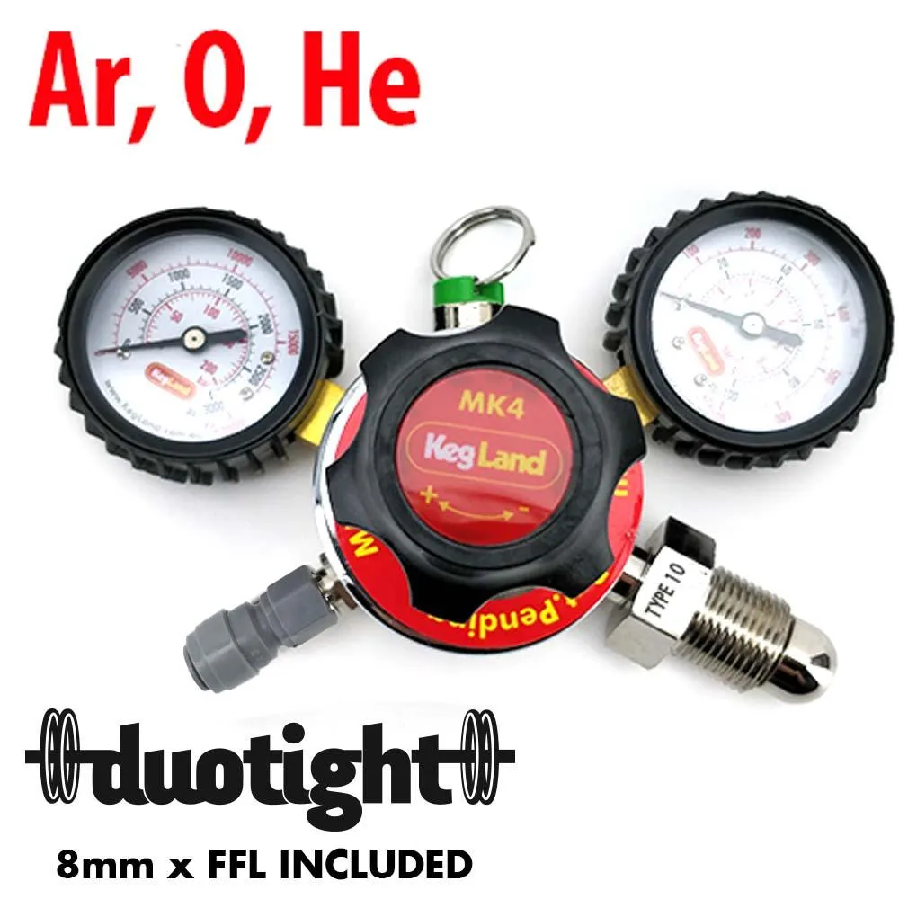 Type 10 - MK4 Regulator O2, Ar, He  (4.5bar PRV & 65psi Gauge)