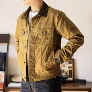 Type 3 Waxed Jacket with Corduroy Collar - Waterproof and Rugged Style