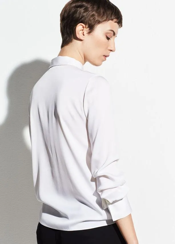 VINCE - Slim Fitted Popover Shirt Optic White