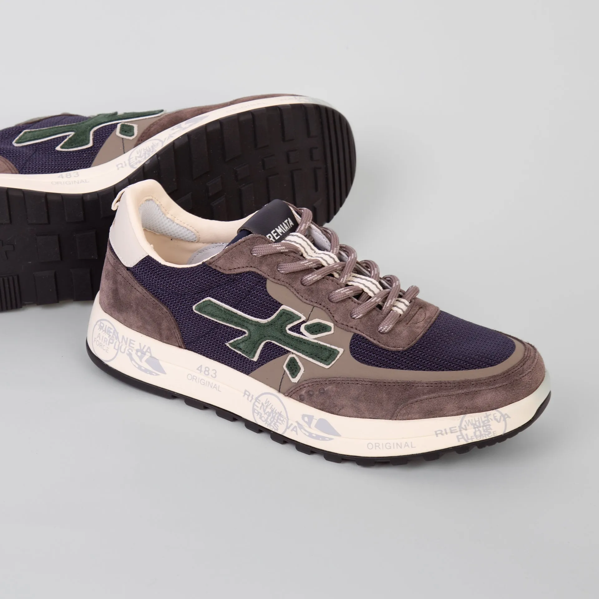 WHITE PREMIATA SNEAKERS NOUS 6858 BLUE