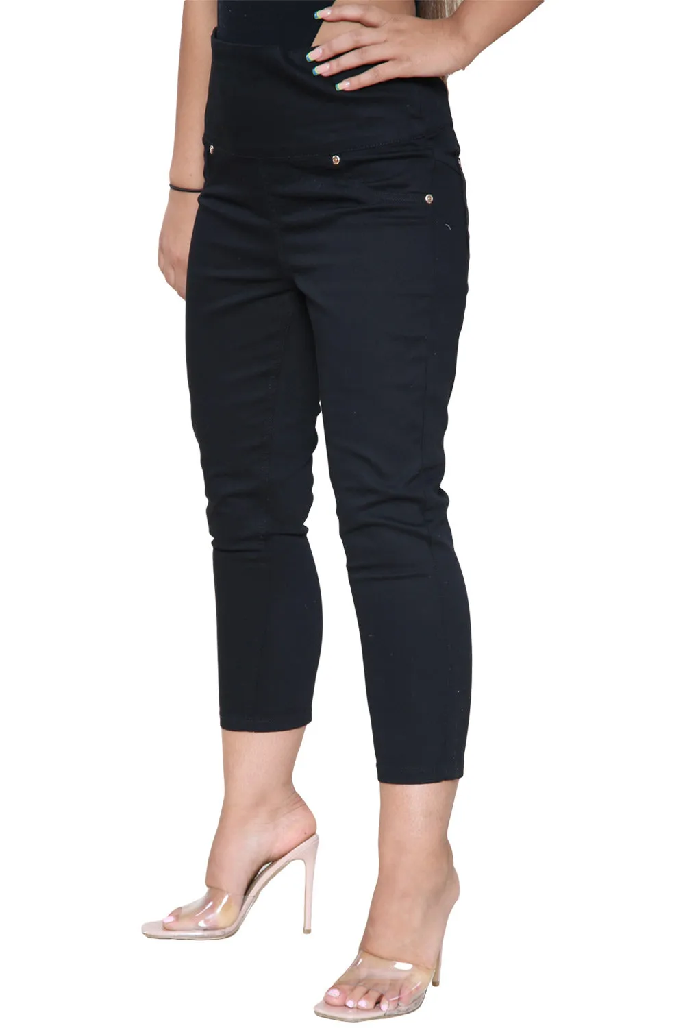 Women Black Cropped Jeggings - 10/25/50 Pack