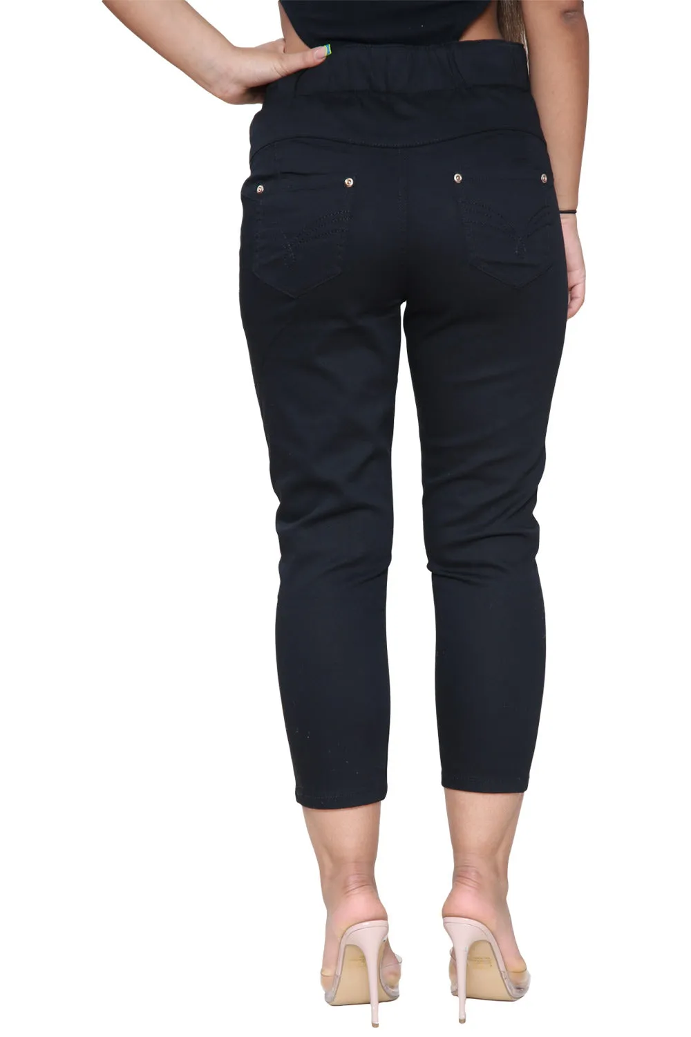 Women Black Cropped Jeggings - 10/25/50 Pack