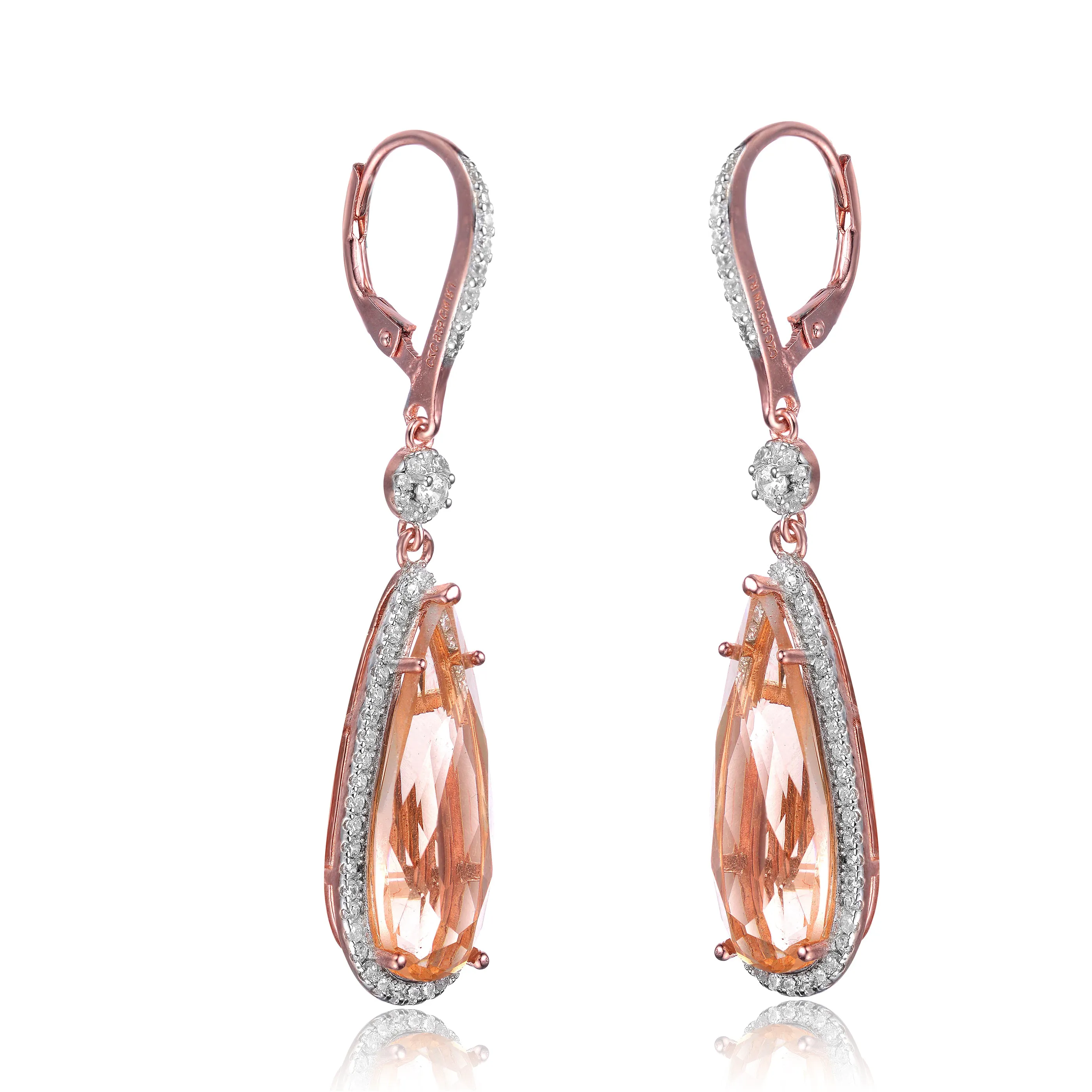 Yvonne Morganite Cubic Zirconia Dangle Earrings